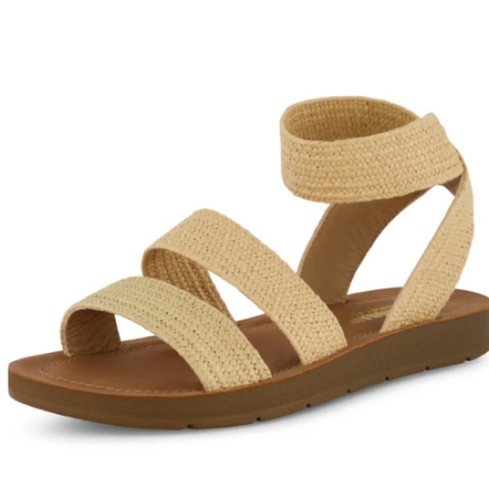 Cushionaire Indego Stretch wedge Sandal in Natural Raffia, size 8 barely worn